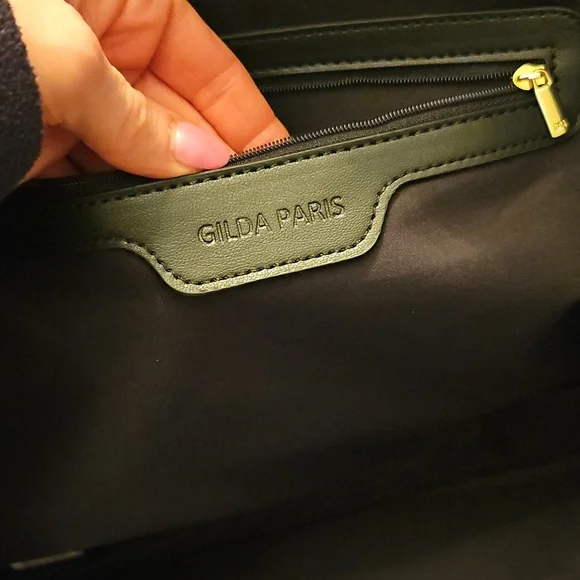NWT Gilda Paris Black Quilted XLarge Tote Bag with Chain Strap